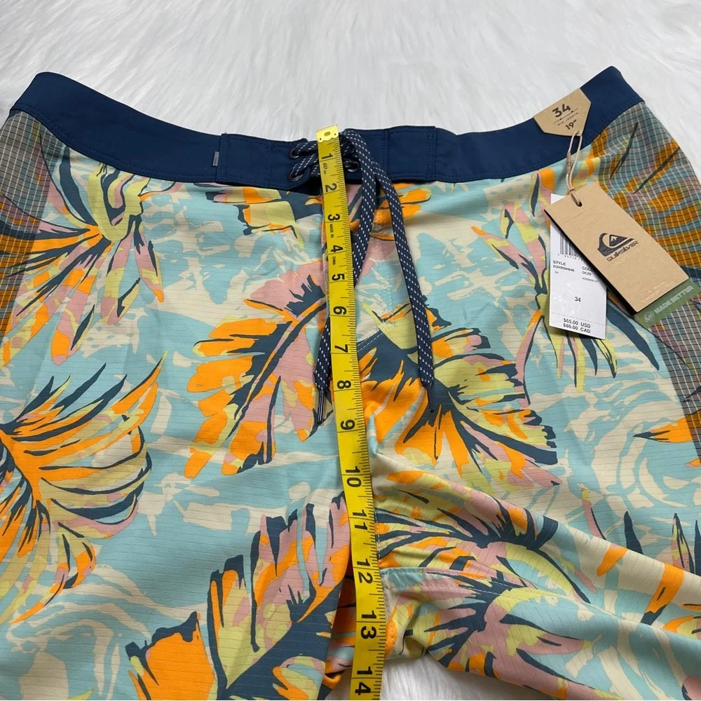 Quiksilver Highline Swim Shorts Tropical Print Men’s Size 34 NWT MSRP $65